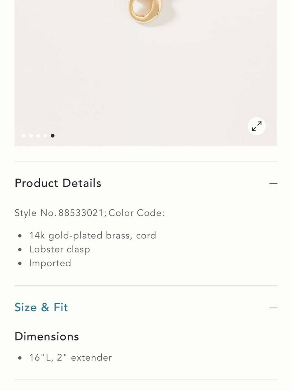 NWT Anthropologie Braided Rope Necklace with Gold Pendant - Picture 9 of 10